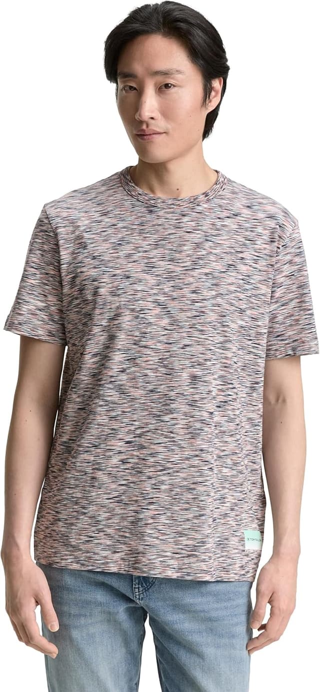 Detalle de TOM TAILOR 1045697 T-Shirt da uomo in jersey di cotone mélange