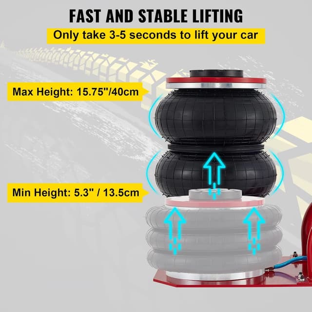 Detalle de VEVOR Air Jack 3 Ton triple bag