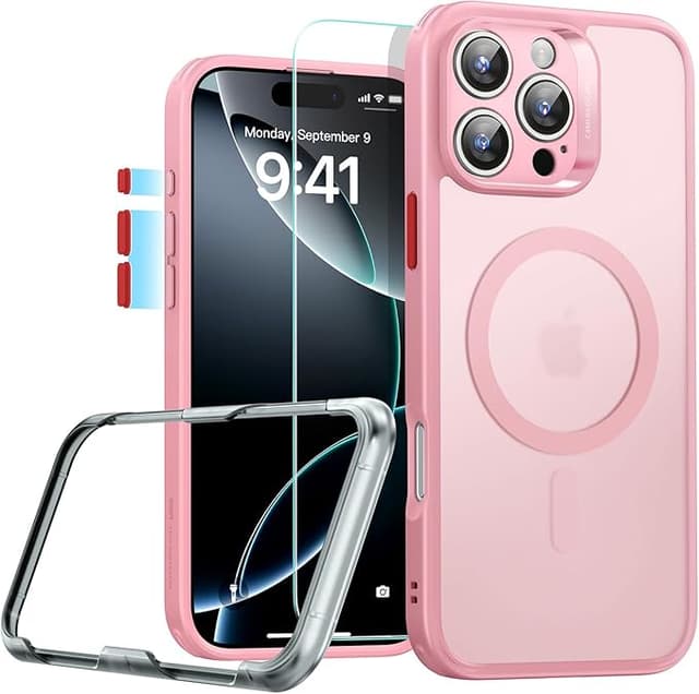 Detalle de ESR Funda iPhone 16 Pro 4 en 1 MagSafe Rosa Esmerilado