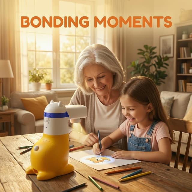 Detalle de Yoturetoys KI Zeichenprojektor für Kinder – smarte Malmaschine mit Foto-zu-Skizze & Sprachausgabe (Mint)