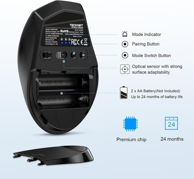 Thumbnail 6 de TECKNET Wireless Bluetooth Mouse 4800 DPI 🖱