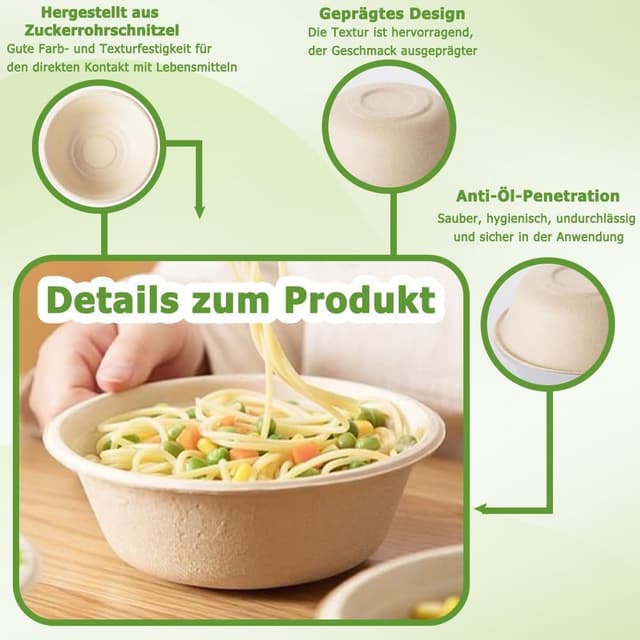 Detalle de Einweg Suppenschalen 350 ml, 50 Stück