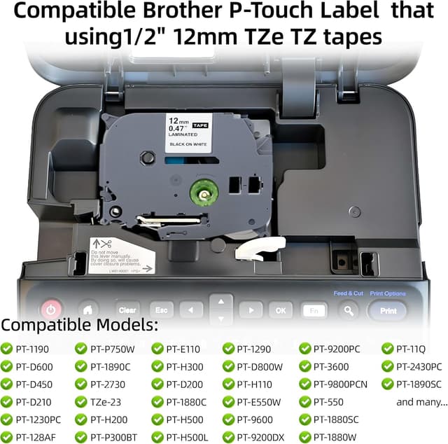 Detalle 2 de Carehabi 5 Rotoli Nastro etichettatrice 12mm