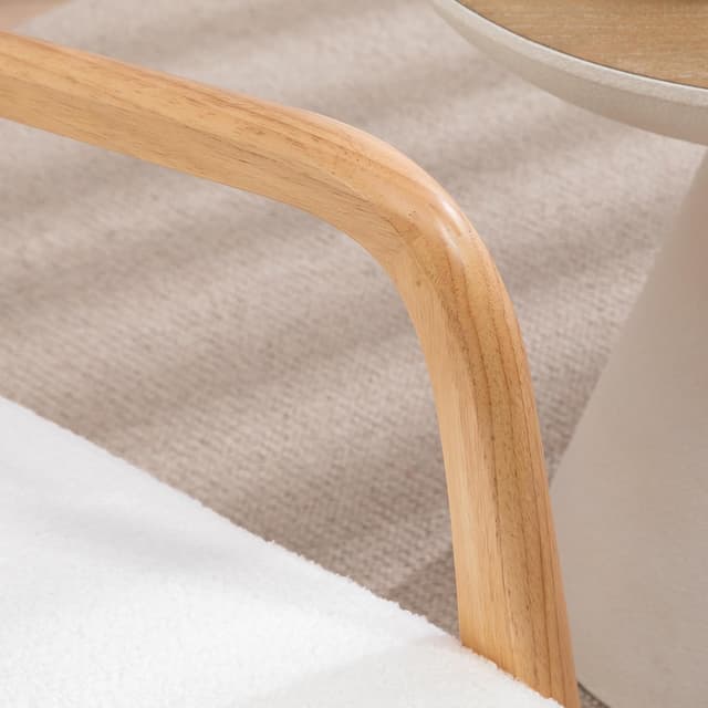 Thumbnail 6 de HOMCOM Fauteuil Lounge Bois Massif