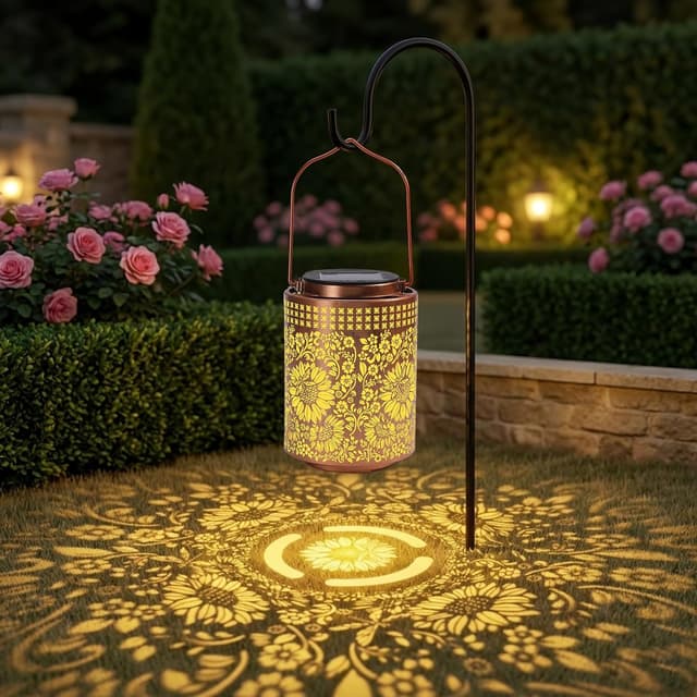 Detalle 2 de ZKLiLi Sunflower Solar Lanterns Outdoor Waterproof Hanging Solar Lights