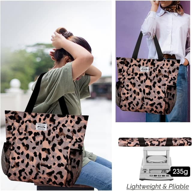 Detalle de HOMESPON Large Waterproof Beach Tote Bag with Zip and Pockets for Women