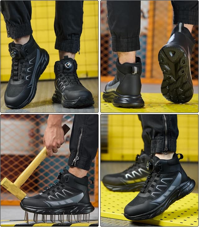 Detalle 2 de SROTER Safety Boots steel toe cap work trainers – lightweight, non-slip, breathable protection