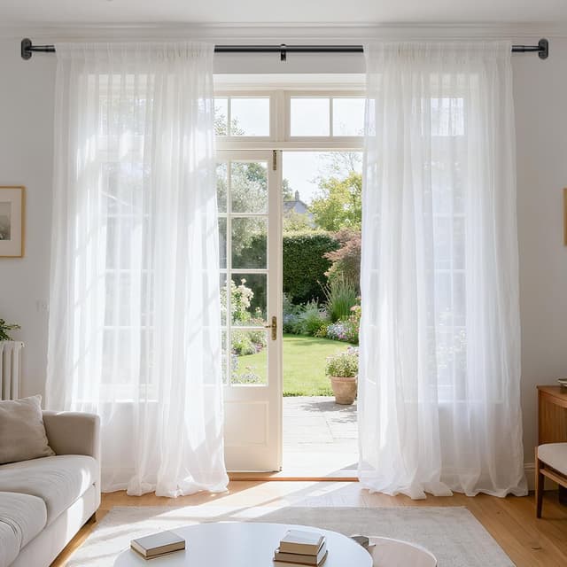 Detalle de Wolistsa Adjustable Wrap Around Blackout Curtain Rod (66 to 120 Inch) in Black