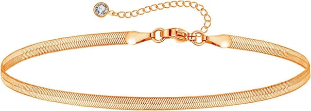 Detalle de Loutade Silber Fußkettchen für Damen (21 + 5 cm), verstellbar für Fußgelenk & Strand