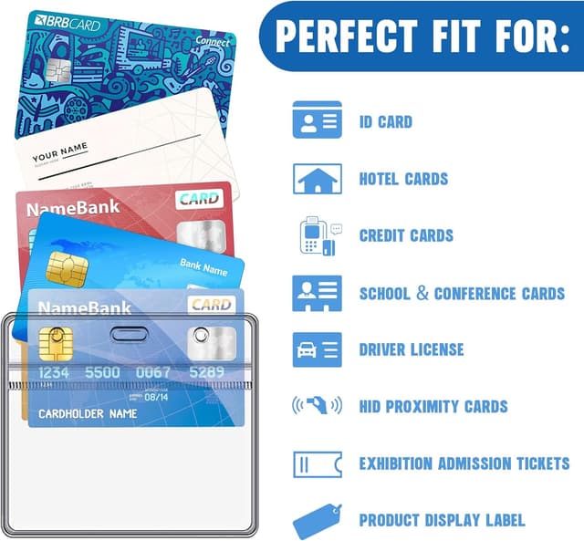 Detalle de XHDA 20-pack colourful neck lanyards with clear PVC card holders (for ID cards and staff)