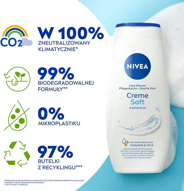 Detalle de NIVEA Creme Soft crema-gel doccia con olio di mandorle 250 ml (confezione da 5)