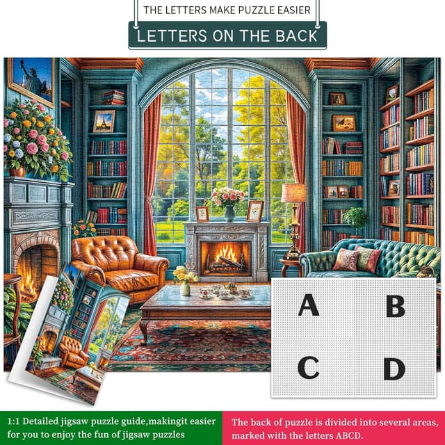 Thumbnail 6 de TangComplete Warm Study Room 1000-Piece Jigsaw Puzzle for Adults (70x50cm / 27.5x19.7 in)