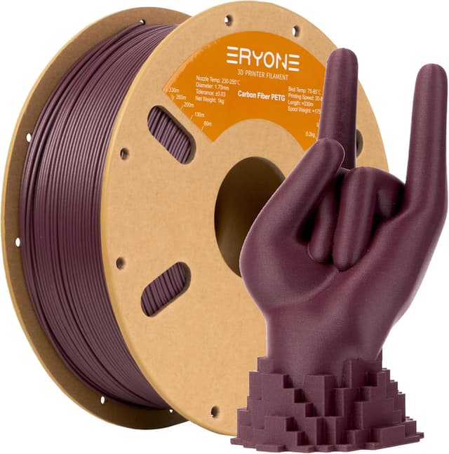 Imagen de ERYONE PETG Carbon Fiber 1,75 mm 1 kg filamenta per stampante 3D 🖨 en OfertitasTOP