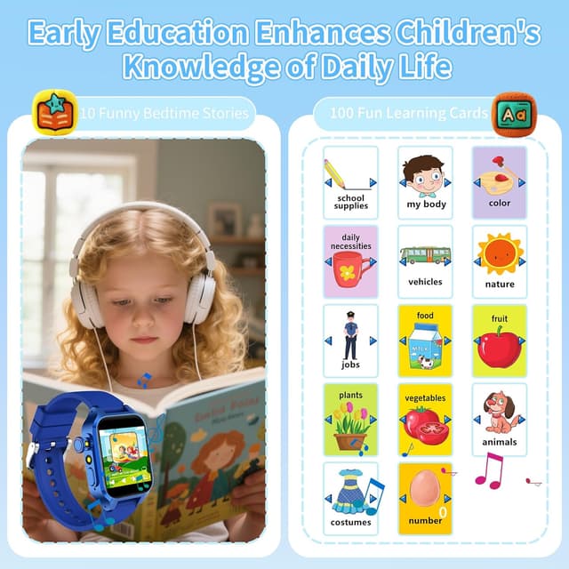 Detalle de Kids smart watch with 100+ learn cards