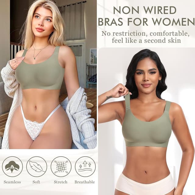 Detalle de Ganado Seamless Wireless Push Up Bra (Non-Wired) for Women with Extra Extender