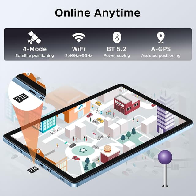 Detalle 2 de 11 Inch Android 16 Tablet with Keyboard (T7250 Octa-Core) — 24GB RAM + 256GB Storage, Widevine L1, Gemini AI