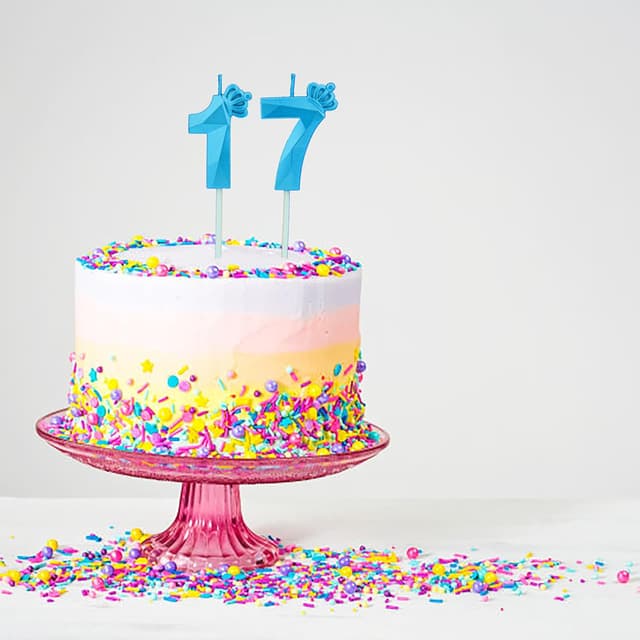 Thumbnail 2 de Geburtstagskerzen Zahlen 17 mit Krone 🕯