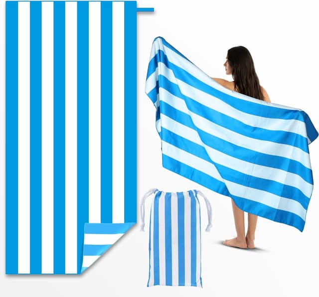 Thumbnail 6 de Anavasi Microfibre Beach Towels for Adults (2 Pack) 180 x 90 cm with Drawstring Bag – Quick Dry, Sand Free