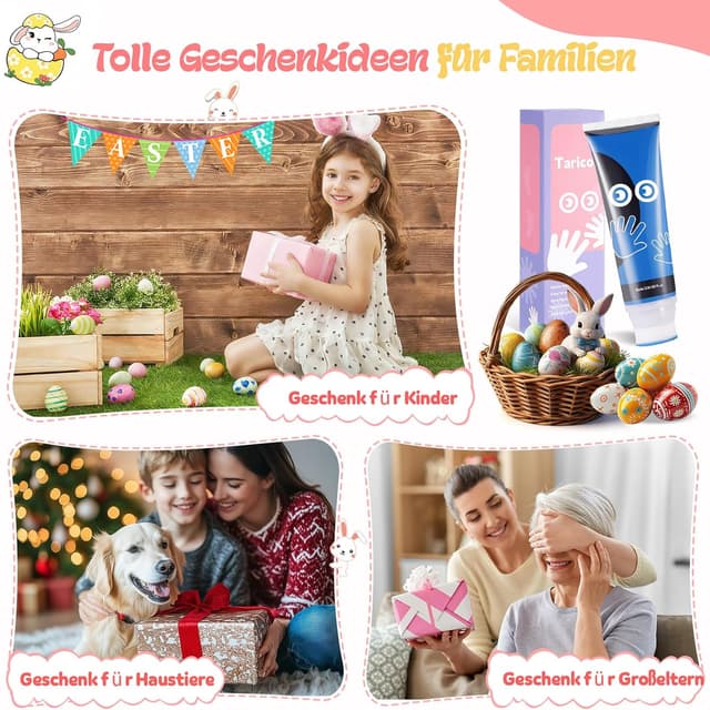 Detalle 2 de Taricor Baby-Fußabdruck-Set (75 ml) für Neugeborene – ungiftige Fingerfarbe zum Stempeln von Händen und Füßen