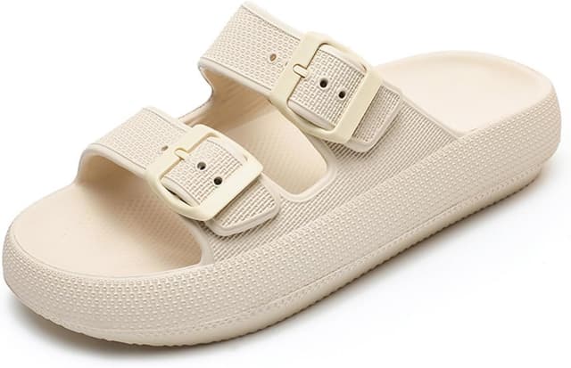 Detalle de Waysoland Cozyslides Original: Komfort-Sandalen mit verstellbaren Schnallen