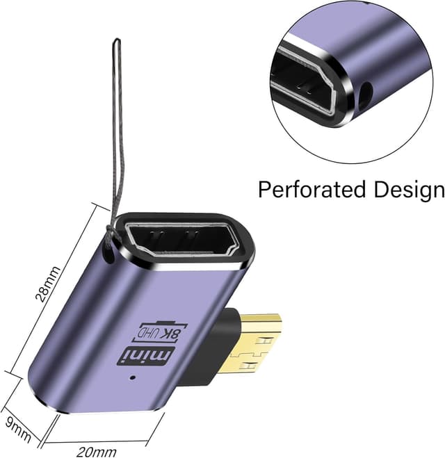 Thumbnail 6 de Mini-HDMI 90 Grad Adapter 8K, 2er Set 48 Gbps