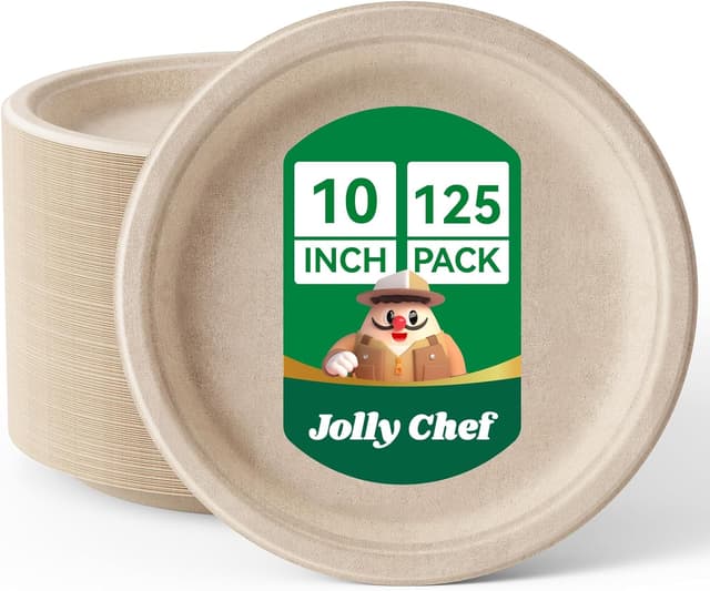 Imagen de JOLLY CHEF Heavy Duty Compostable Plates 10in en OfertitasTOP