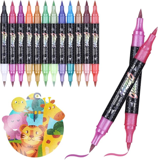 Thumbnail 6 de KEMYR Glitter Brush Marker Pens (72 dual-tip metallic sparkle colours)