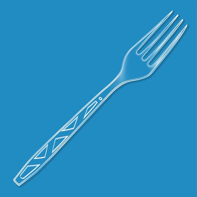 Detalle 2 de Amazon Basics Clear Plastic Forks 100 🍴
