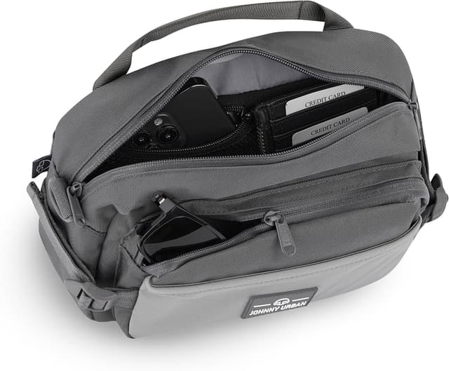 Detalle 2 de Johnny Urban Trav(a) Marsupio Uomo Donna Grigio Travis con Airmesh e tracolla regolabile