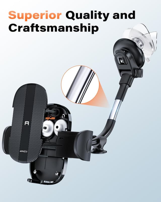 Thumbnail 6 de APPS2Car Cell Phone Holder for Car Dashboard & Windshield (Long Arm, Anti-Shake, Strong Suction Mount)