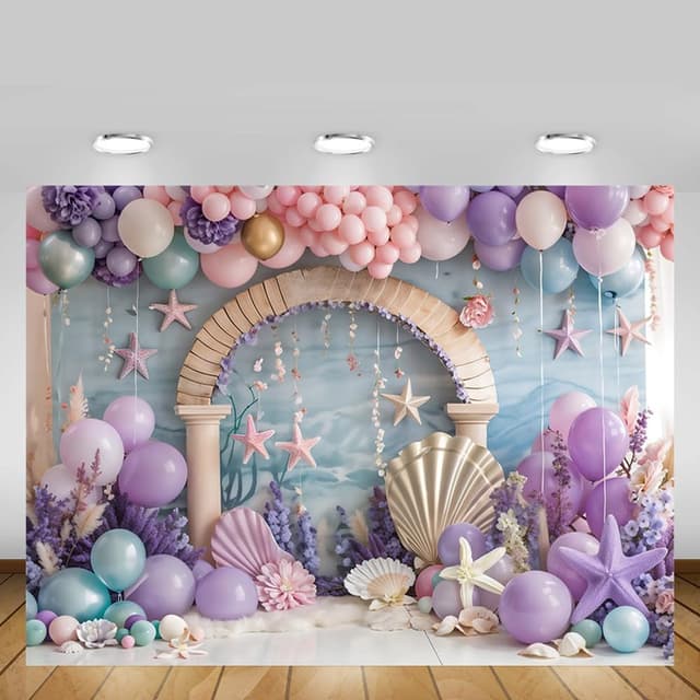 Detalle de Mermaid backdrop 7x5ft undersea