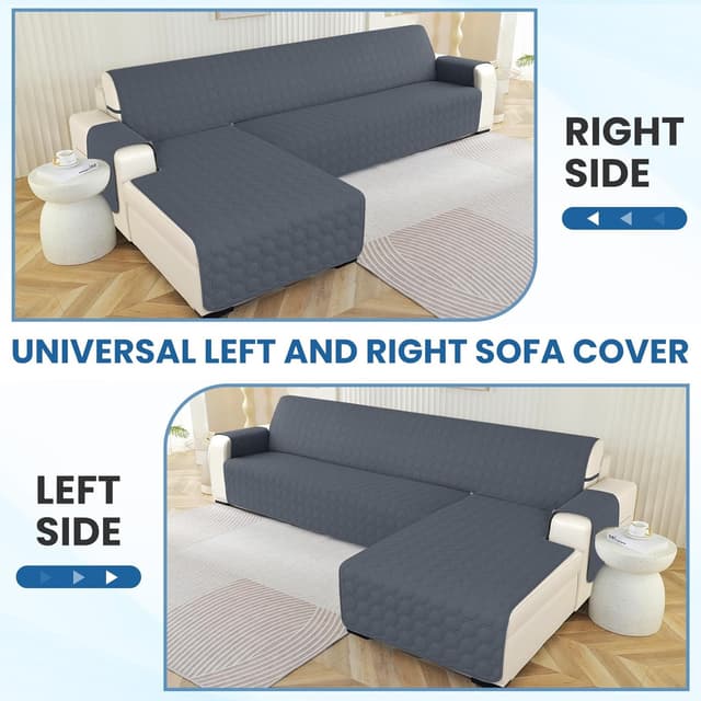 Thumbnail 6 de Ystyle copridivano impermeabile reversibile per angolare con penisola (2 posti, L 210 cm) grigio