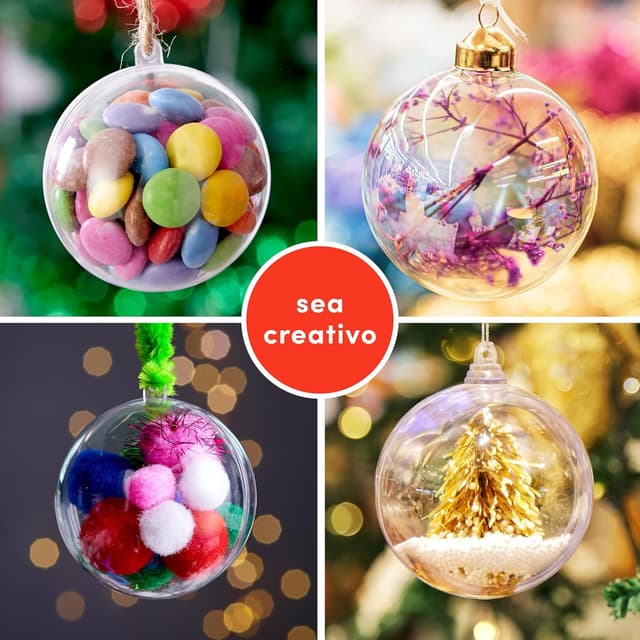 Thumbnail 1 de THE TWIDDLERS 48 Bolas de Navidad Transparentes 🎄 Decoración DIY