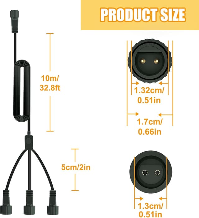 Detalle de Christmas lights 10M splitter cable