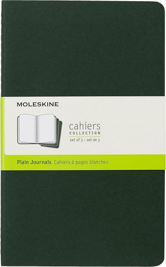 Imagen de Moleskine Cahier Journal set of 3 notebooks (Myrtle Green), plain pages, large 13 x 21 cm, 80 pages en OfertitasTOP
