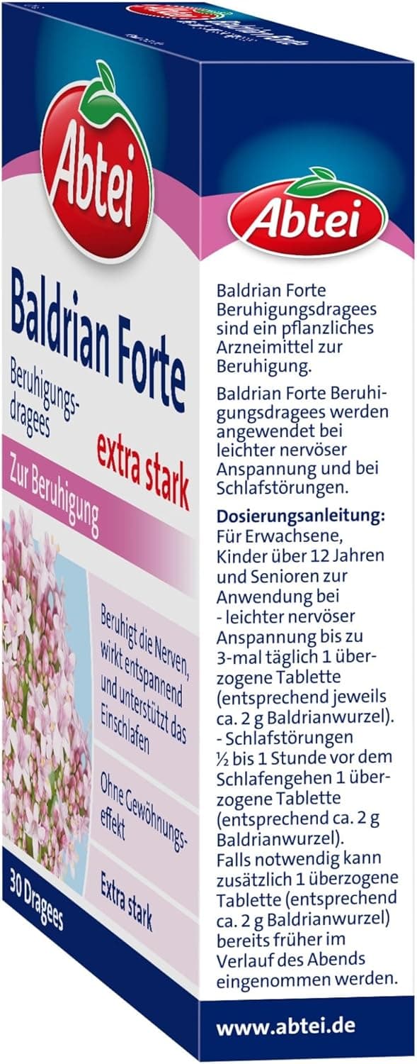 Thumbnail 6 de Abtei Baldrian Forte Baldriantabletten zur Beruhigung bei Schlaf- und Einschlafstörungen (30 Dragees)