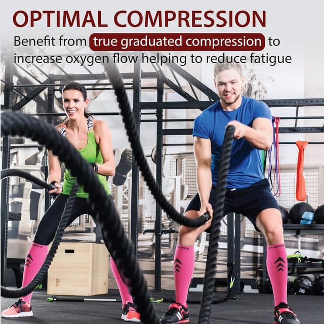 Detalle 2 de Compression Socks for Men and Women by Rymora – for sports, running, flying and work