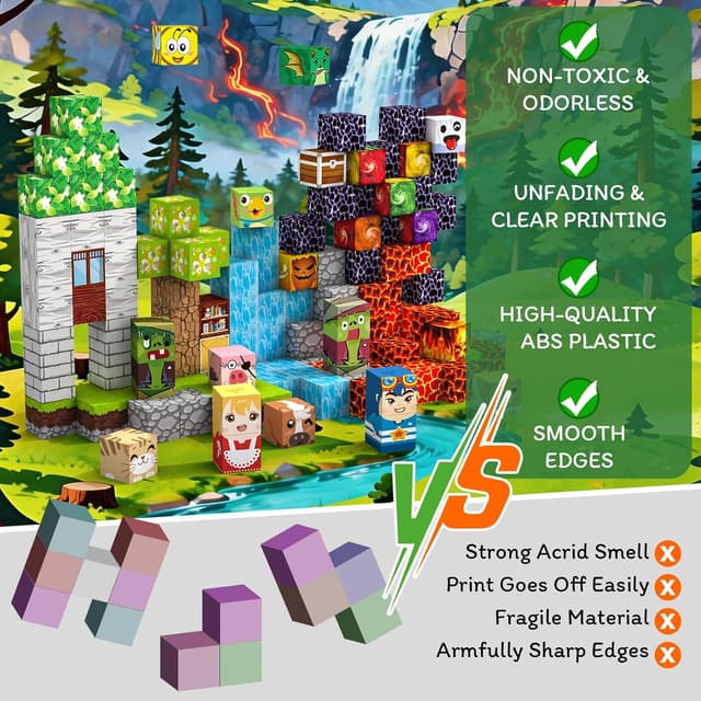 Detalle de Crifeton Magnetic Blocks 220-piece magnetic building set for ages 3+