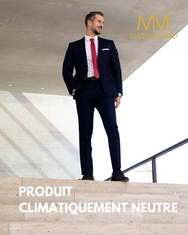 Detalle de Massi Morino cravate étroite homme 6 cm (I Slim Fit) – nœud Windsor guidé et couleurs unies