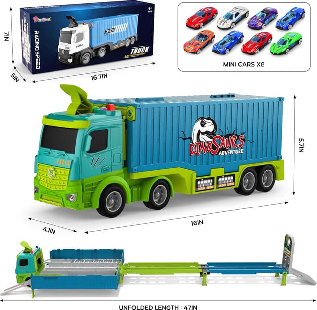 Detalle 2 de Carrier Truck Race Track Toddler Toys
