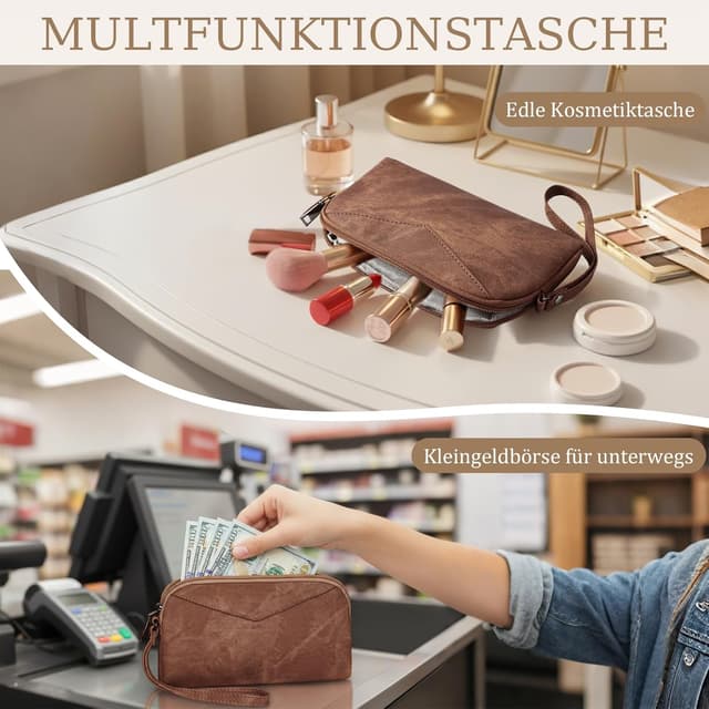 Detalle de LEASOUL Damen-Rucksack-Set wasserdicht aus veganem Leder – Diebstahlschutz & 3-in-1 (Rucksack/Handtasche/Schultertasche)