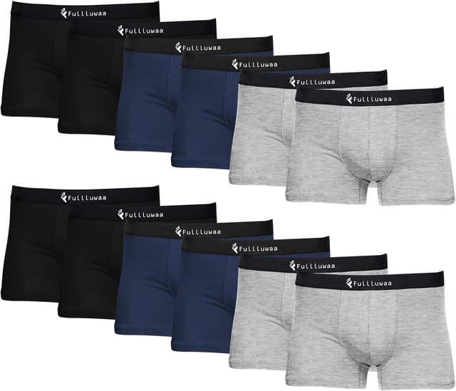 Detalle de Fullluwaa Boxer Uomo in cotone da 12 pezzi, elasticizzato e traspirante (S–4XL)