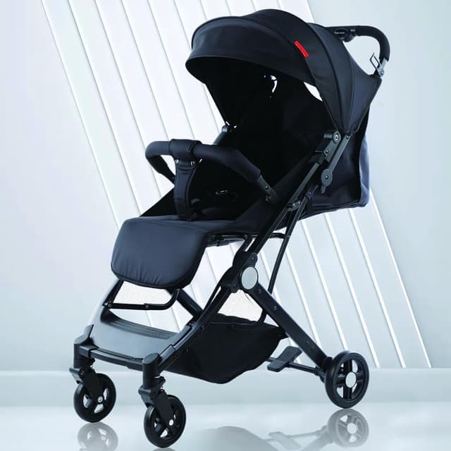 Detalle de BAKAJI Passeggino Easy ultra leggero pieghevole con chiusura facilitata e schienale reclinabile fino a 15 kg (nero)