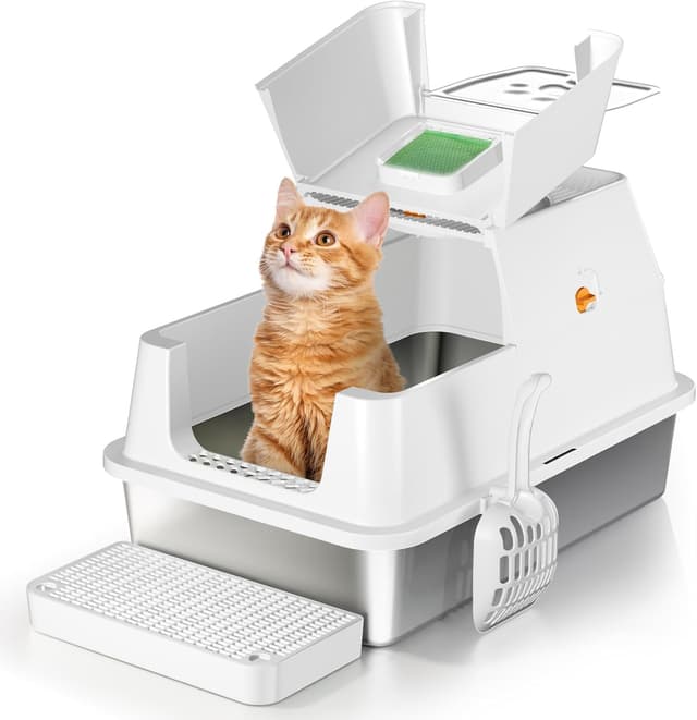 Imagen de Lettiera Gatto Chiusa XXL in Acciaio 60x40x39 en OfertitasTOP