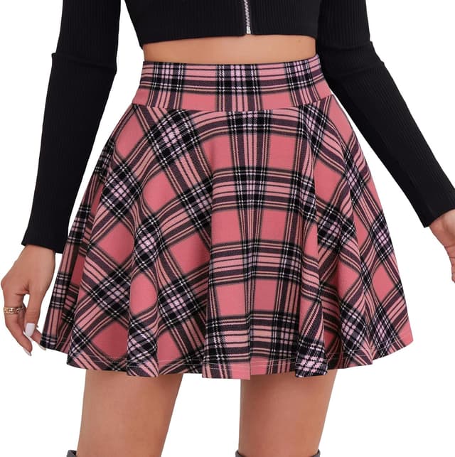 Detalle de DJT Mini Skater-Rock für Mädchen mit integrierten Shorts – Basic Solid