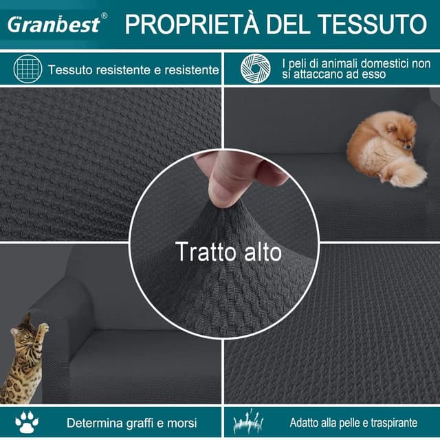 Thumbnail 2 de Granbest Copridivano Spessa 3 Posti Grigio