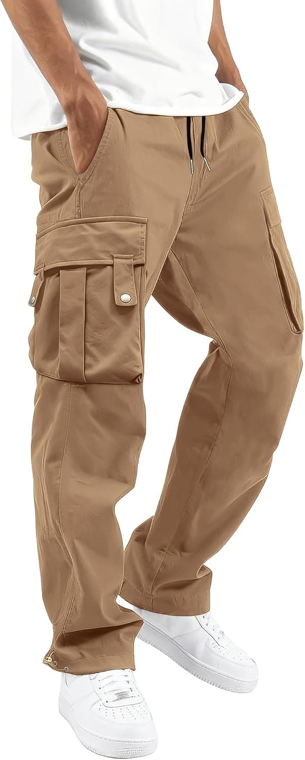 Detalle de HOTake Men’s Relaxed Fit Stretch Cargo Pants