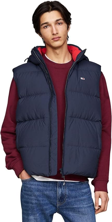 Imagen de Tommy Jeans Essential Down Vest Hombre 🧥 Azul Dark Night Navy, M en OfertitasTOP