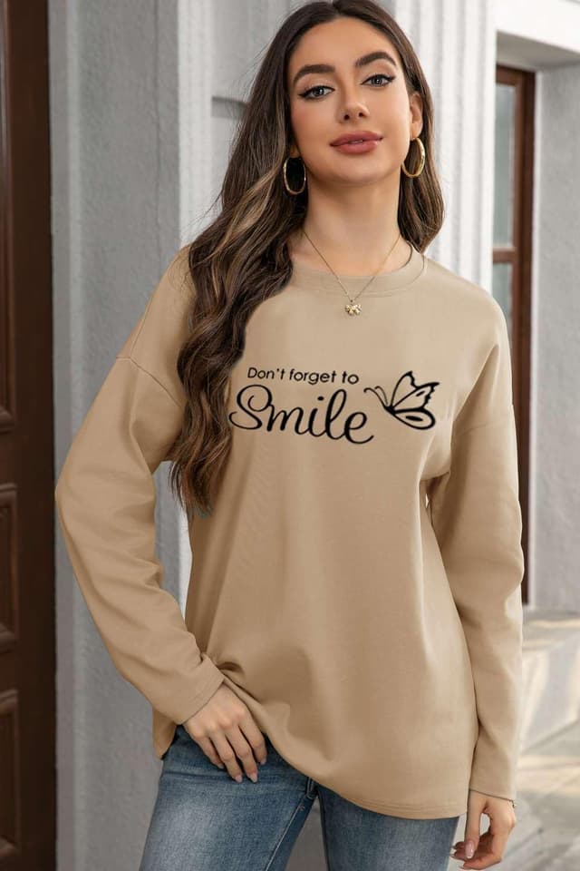 Detalle de Baumwoll Damen Oversize Shirt Langarm