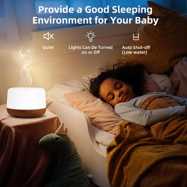 Detalle 1 de Trace 300ML Essential Oil Diffuser with Remote Control, Timer & 7 LED Lights